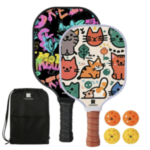 Pickleball親子互動匹克球拍 - 親子雙打套餐 | 兒童專屬輕量化 | 大拍面大甜區 | 防滑減震手柄 | 高效能防護條