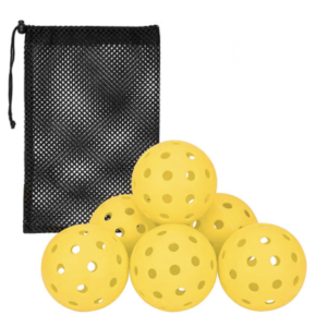 40孔注塑匹克球專業訓練球 - 黃色(6個裝) | 準機鑽孔技術 | 74mm標準尺寸 | 高可見度顏色 | 強彈性材質